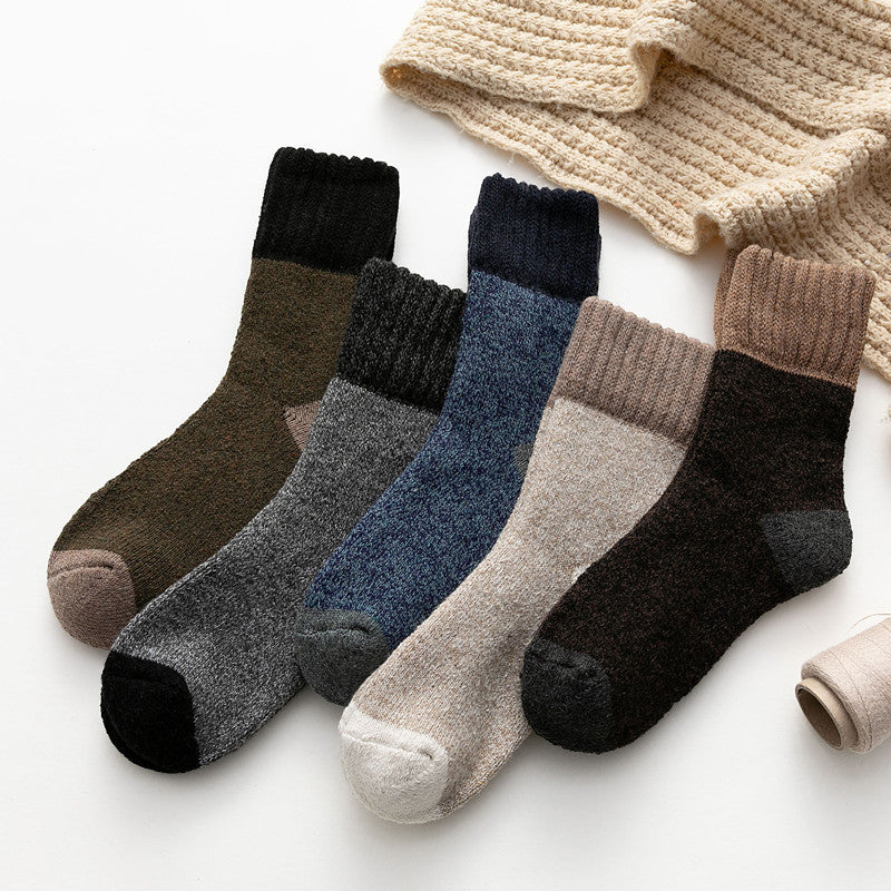 5 Pairs Unisex Nordic Style Knit Socks– Warm, Soft & Wide Fit Comfort
