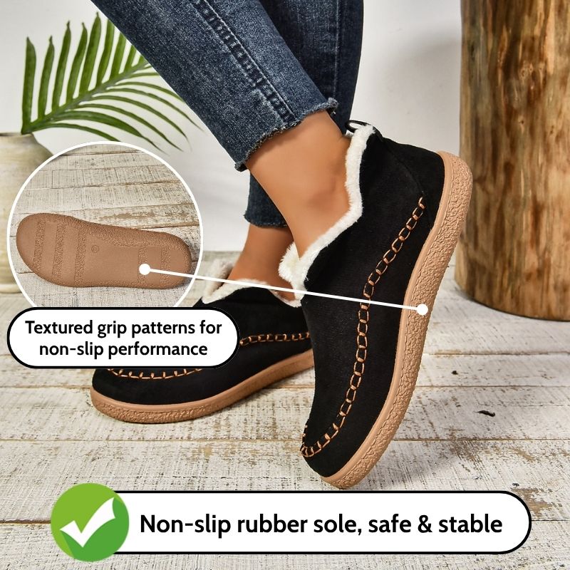 Comfy Arch Support Snow Boots: Plush Lined, Flat Sole, Non-Slip
