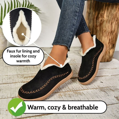 Comfy Arch Support Snow Boots: Plush Lined, Flat Sole, Non-Slip