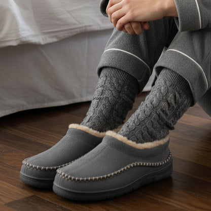 Men’s Orthopedic House Slippers – Warm Fleece | Arch Support | Wide Fit