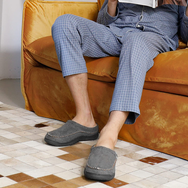 Men’s Orthopedic House Slippers – Warm Fleece | Arch Support | Wide Fit