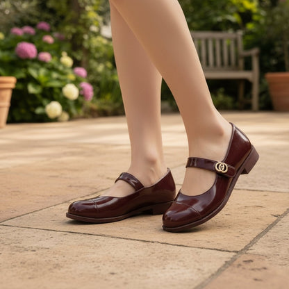 Humtto Premium Leather Mary Jane Flats | Orthopedic Arch Support for All - Day Pain Relief - Humtto UK