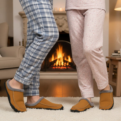 Unisex Memory Foam Slippers with Arch Support | Warm Fleece Lined Mules