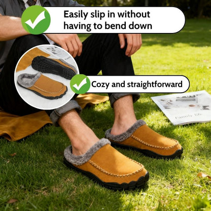 Unisex Memory Foam Slippers with Arch Support | Warm Fleece Lined Mules