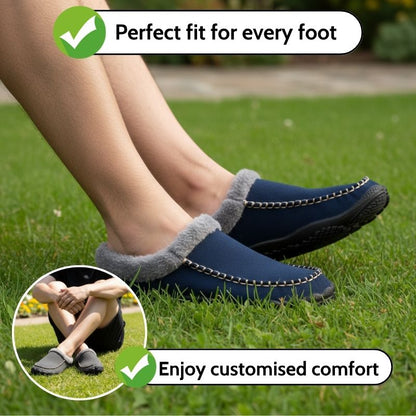 Unisex Memory Foam Slippers with Arch Support | Warm Fleece Lined Mules