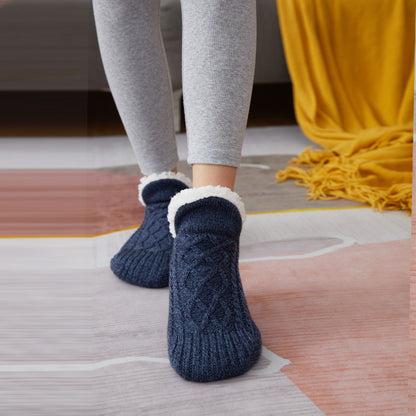Unisex Soft Warm Slipper Socks with Fleece Lining & Non Slip Grips