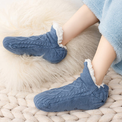 Unisex Soft Warm Slipper Socks with Fleece Lining & Non Slip Grips
