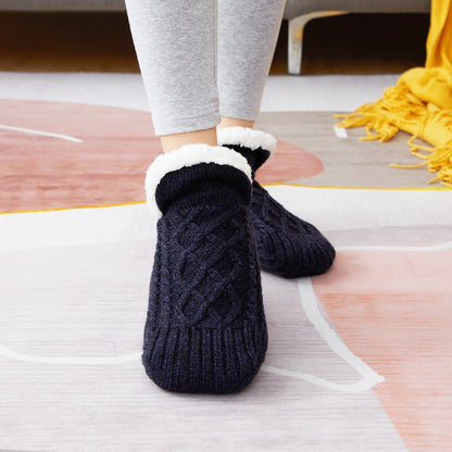 Unisex Soft Warm Slipper Socks with Fleece Lining & Non Slip Grips