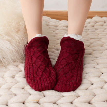 Unisex Soft Warm Slipper Socks with Fleece Lining & Non Slip Grips