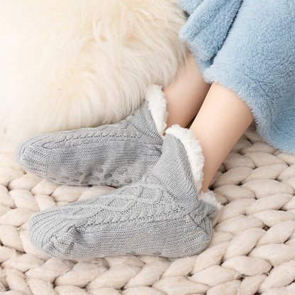 Unisex Soft Warm Slipper Socks with Fleece Lining & Non Slip Grips