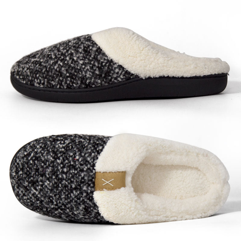 Warm Indoor Slippers for Women-Memory Foam & Non-Slip Sole