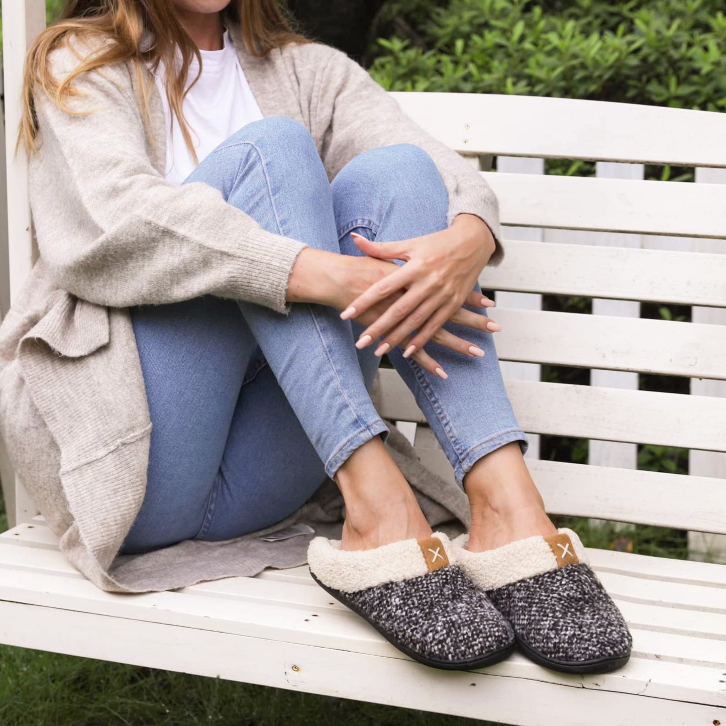 Warm Indoor Slippers for Women-Memory Foam & Non-Slip Sole