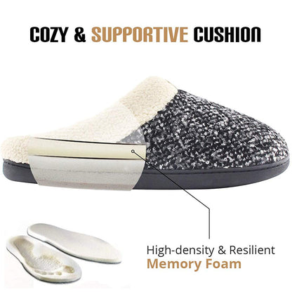 Warm Indoor Slippers for Women-Memory Foam & Non-Slip Sole