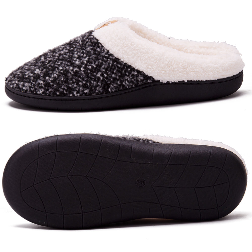 Warm Indoor Slippers for Women-Memory Foam & Non-Slip Sole