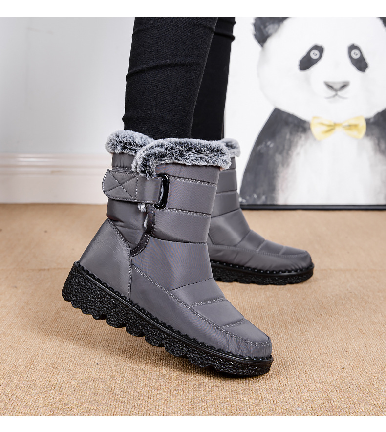 Women’s Waterproof Velcro Snow Boots – Fleece Lined & Anti-Slip