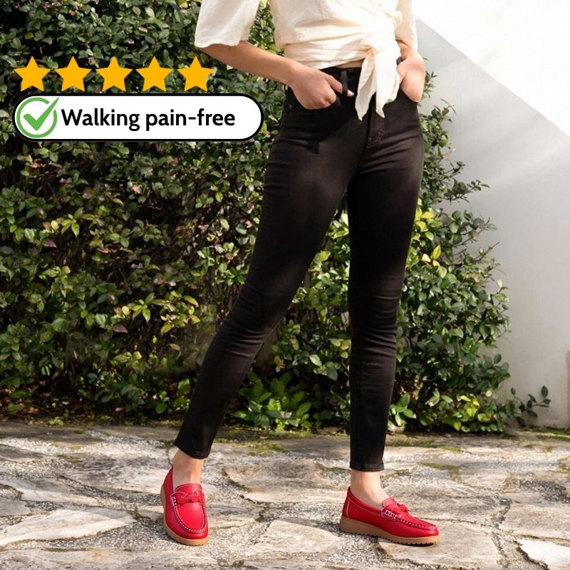 Womens Orthopedic Wide Fit Slip-Ons | Soft Leather Comfort Loafers