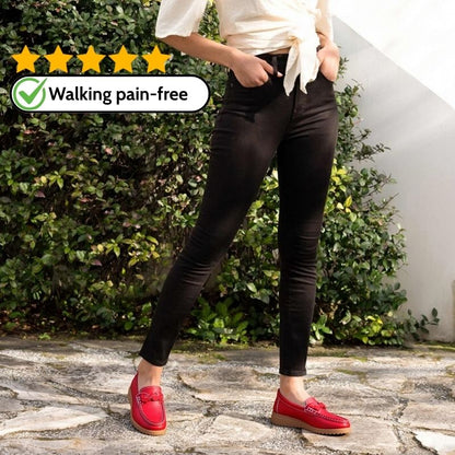 Womens Orthopedic Wide Fit Slip-Ons | Soft Leather Comfort Loafers