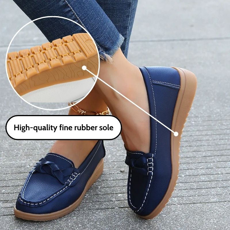 Womens Orthopedic Wide Fit Slip-Ons | Soft Leather Comfort Loafers