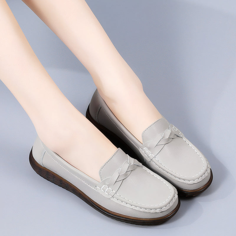 Womens Orthopedic Wide Fit Slip-Ons | Soft Leather Comfort Loafers