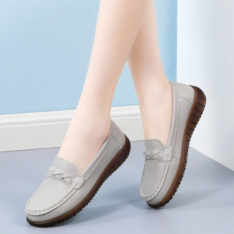 Womens Orthopedic Wide Fit Slip-Ons | Soft Leather Comfort Loafers