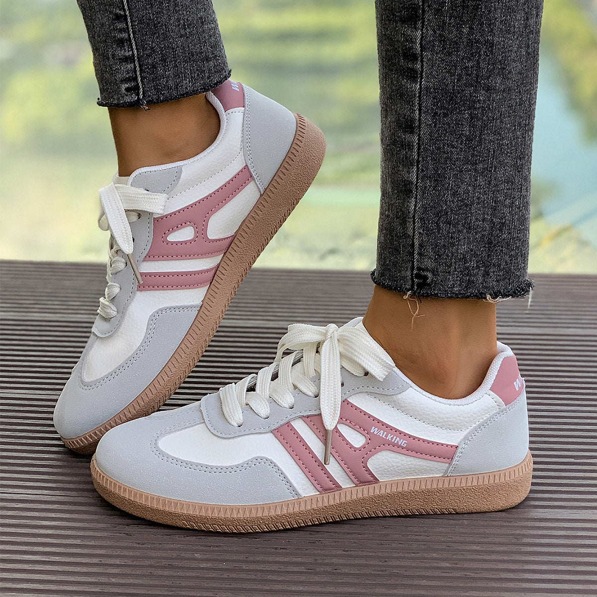 Humtto Women’s Orthopedic Sneakers-Wide Fit Suede Trainers for Comfort