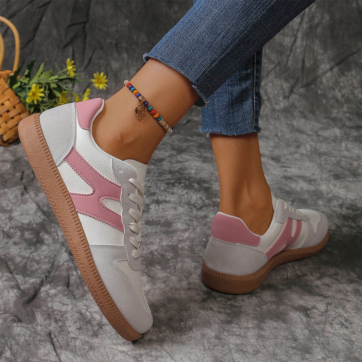 Humtto Women’s Orthopedic Sneakers-Wide Fit Suede Trainers for Comfort