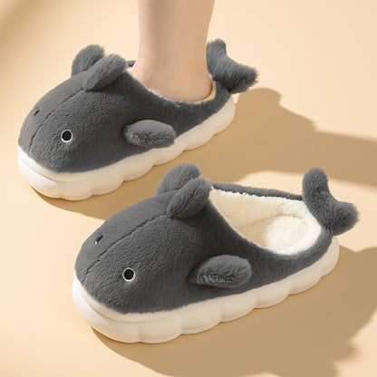 Cozy Shark Slippers | Unisex Fun Plush Non-Slip Indoor House Shoes