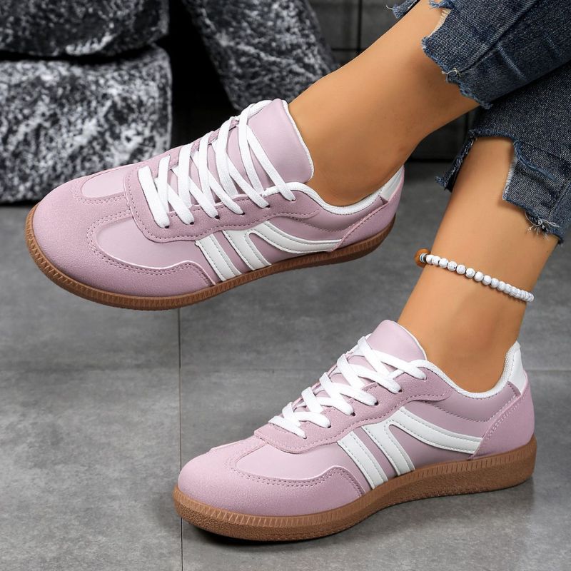 Women's wide fit, arch support, cushioned comfort trainers with suede upper and everyday walking