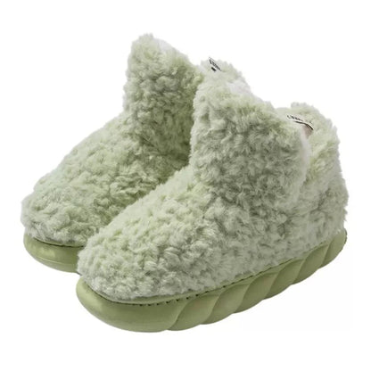 Humtto Women's Warm Ankle Boots – Plush Fleece Lined Winter Slippers