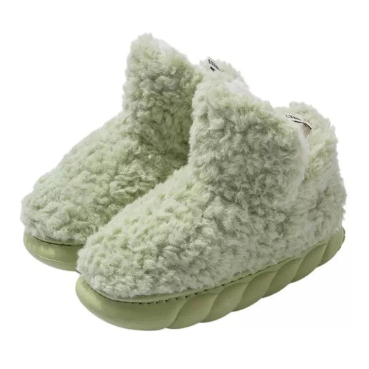 Humtto Women's Warm Ankle Boots – Plush Fleece Lined Winter Slippers