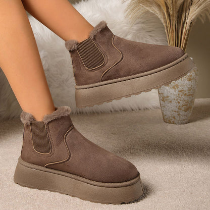 Women’s Winter Ankle Boots with Plush Lining | Soft Warm Platform Boots