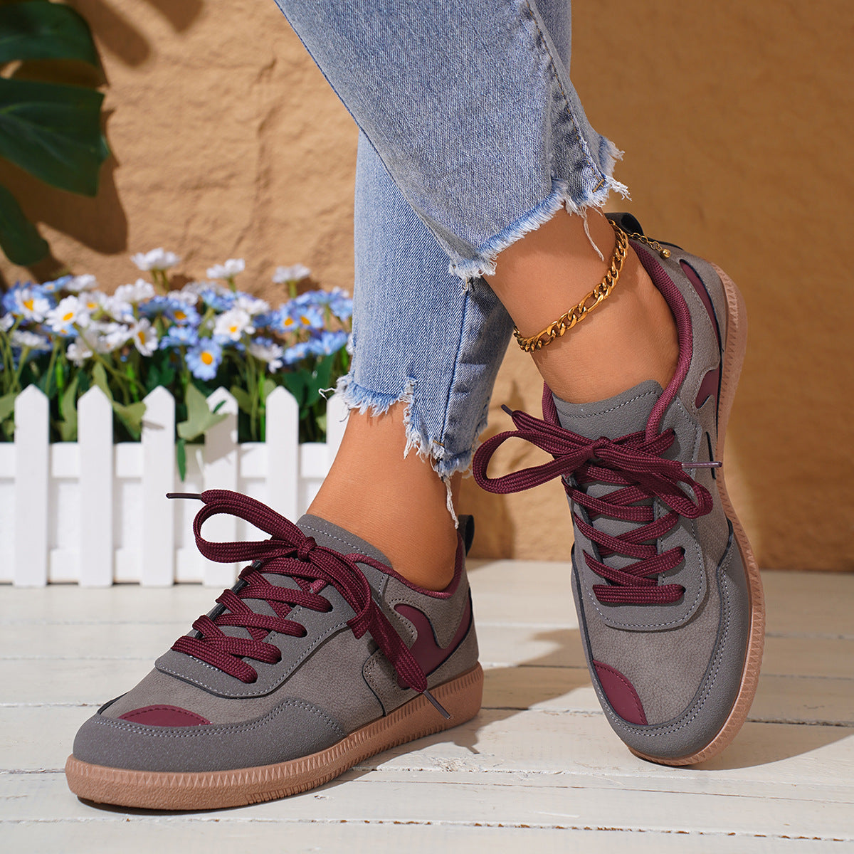 Women's wide fit, arch support, lace up fit trainers with everyday walking