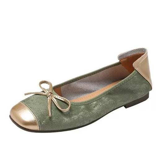 Womens Square Toe Ballet Flats with Arch Support | Chic Bow Style Shoes