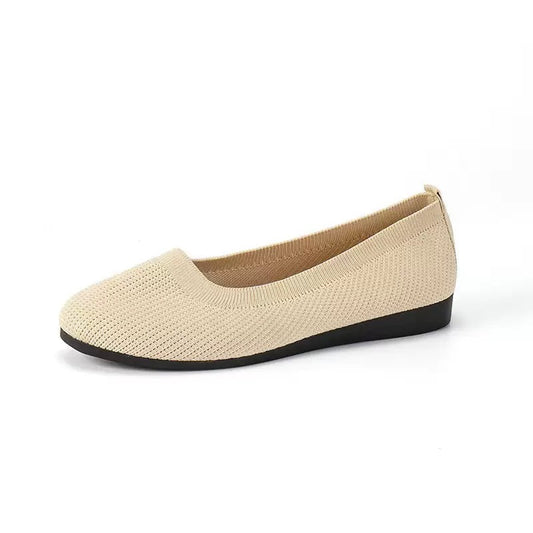 Womens Knit Loafer Flats with Arch Support | Wide Fit Comfort Shoes