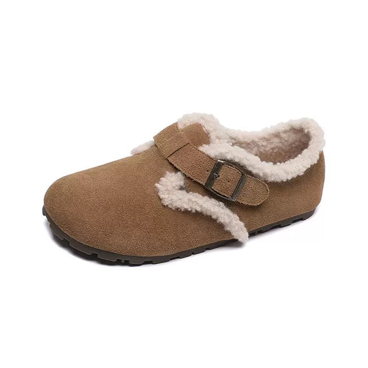 Womens Cozy Suede Clogs with Arch Support | Plush Fleece Lined Shoes