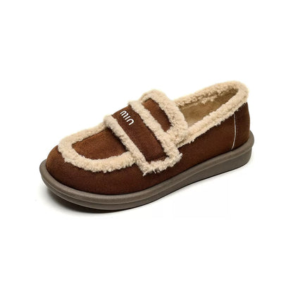 Womens Orthopedic Fleece Loafers | Warm Vegan Suede Slip-On Shoes