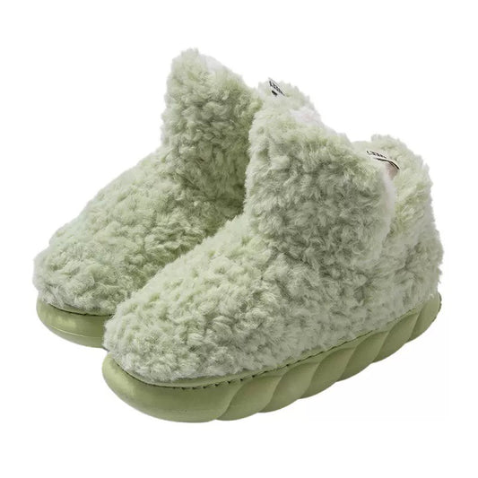 Humtto Women’s Warm Ankle Boots – Plush Fleece Lined Winter Slippers