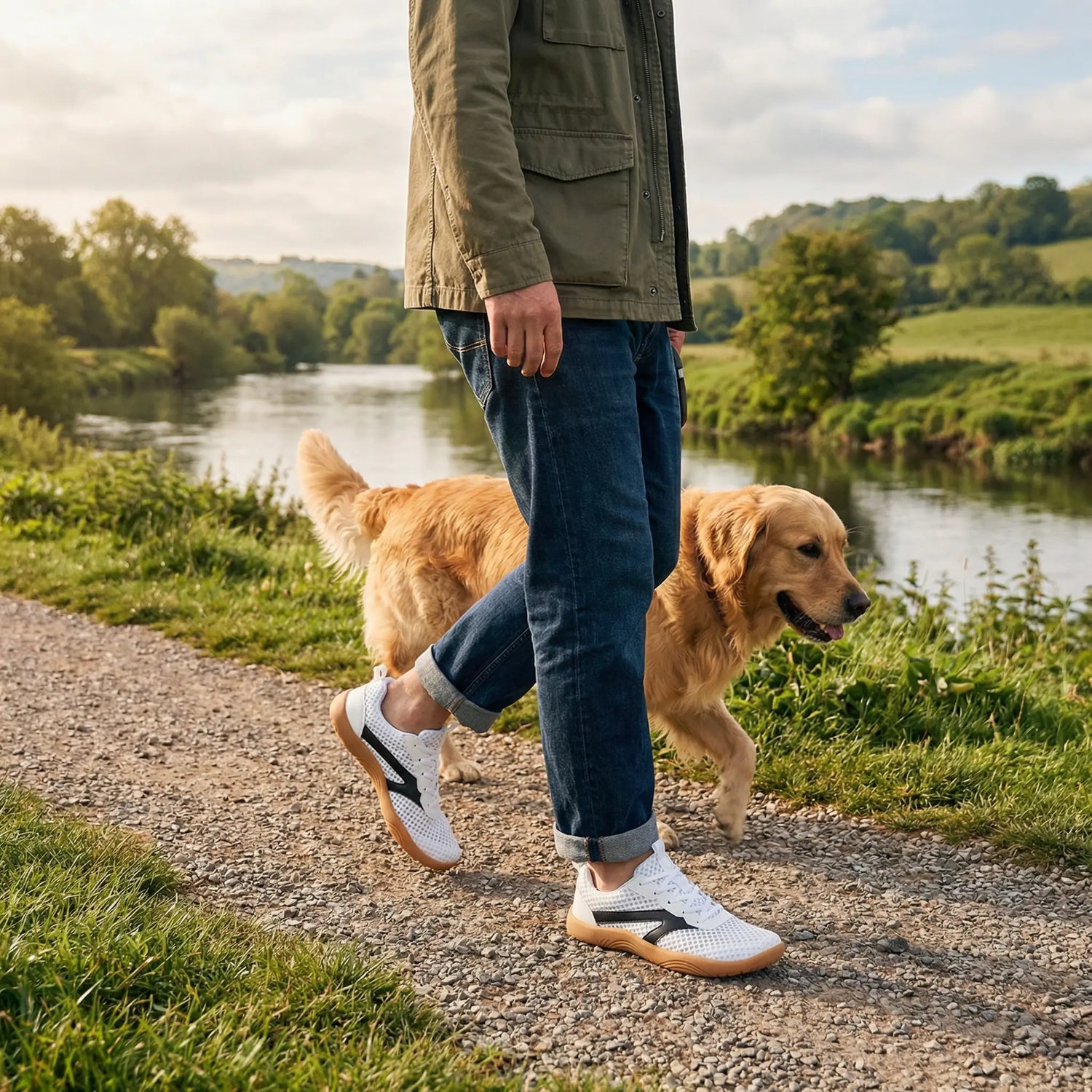 Men's wide fit, breathable upper, lightweight design trainers with everyday walking