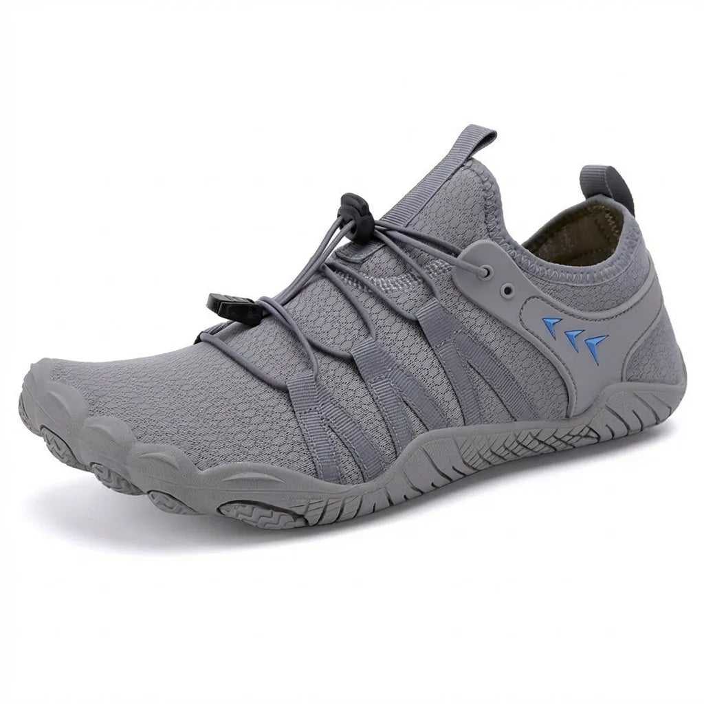 Unisex wide fit, zero drop, cushioned comfort walking shoes with slip on design and everyday walking