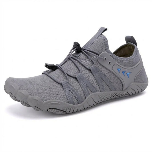 Unisex wide fit, zero drop, cushioned comfort walking shoes with slip on design and everyday walking