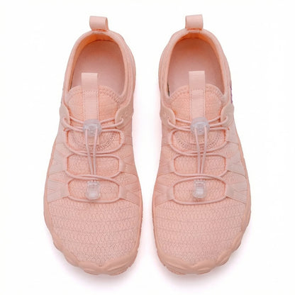 Unisex wide fit, zero drop, cushioned comfort walking shoes with slip on design and everyday walking