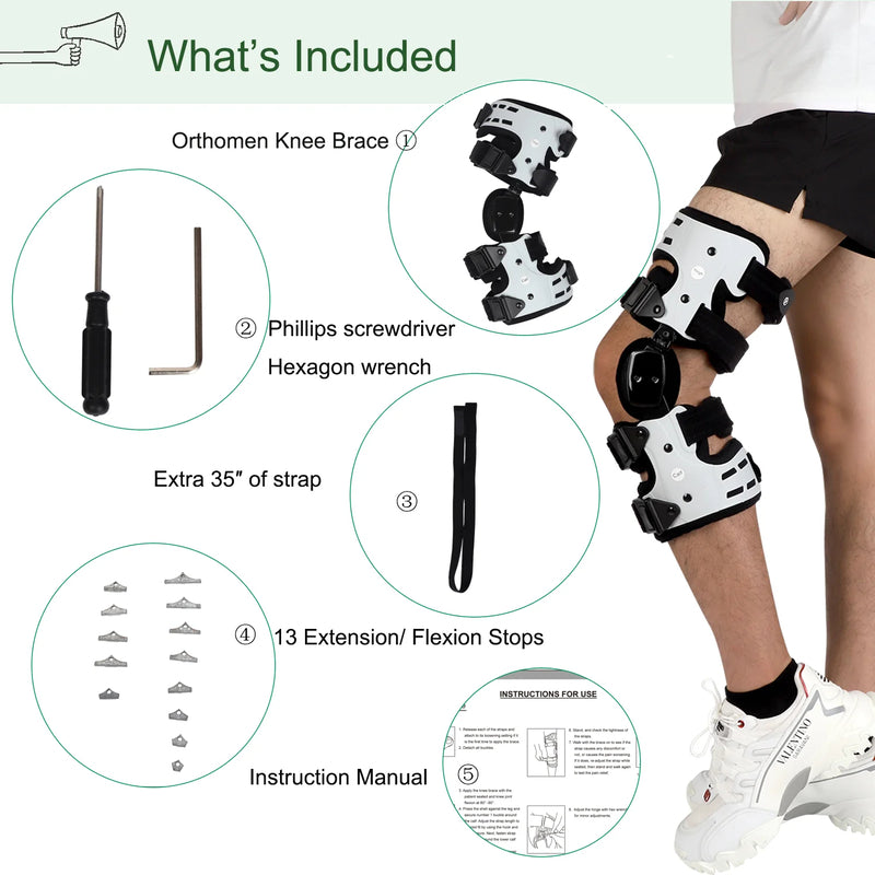 Humtto Adjustable Hinged Knee Support for Pain Relief, ACL, Meniscus & Joint Support