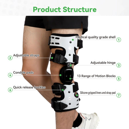 Humtto Adjustable Hinged Knee Support for Pain Relief, ACL, Meniscus & Joint Support