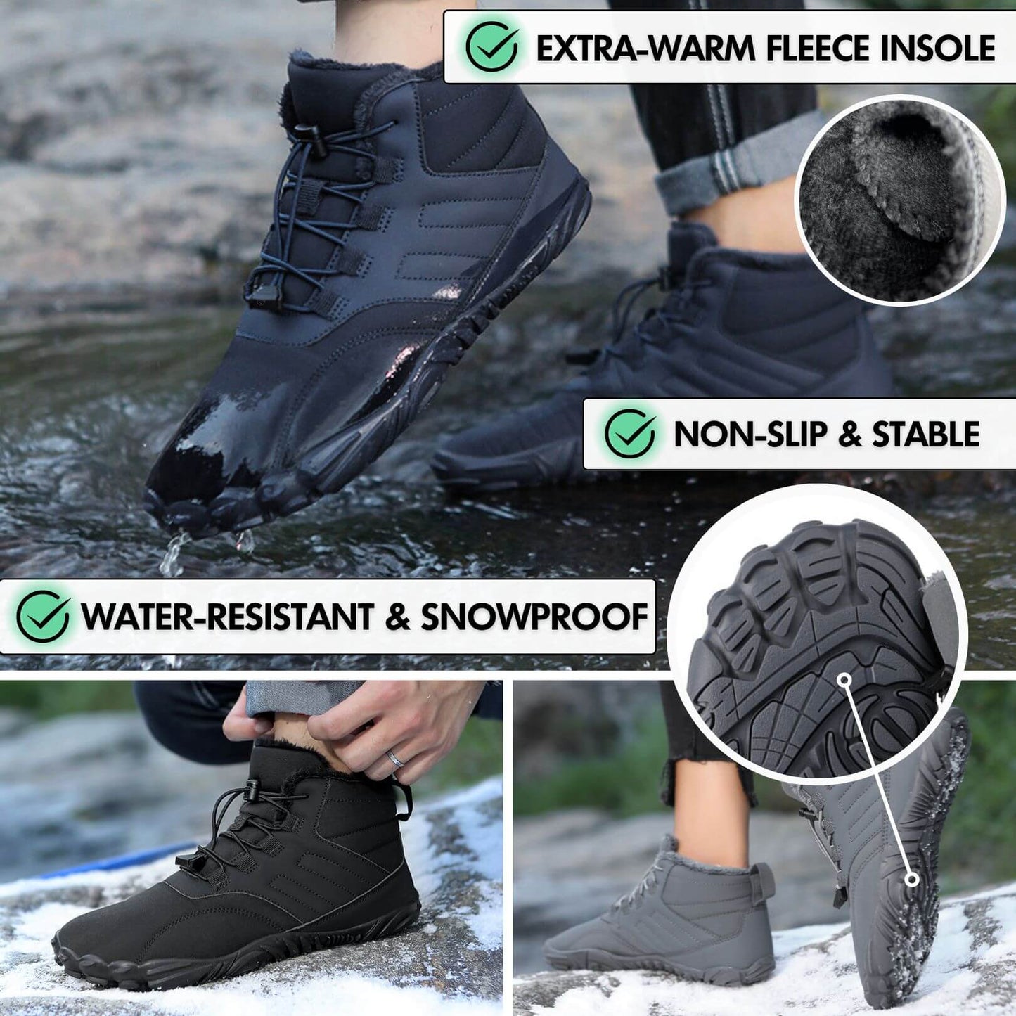 Winter Max - Water-Resistant Barefoot Shoes