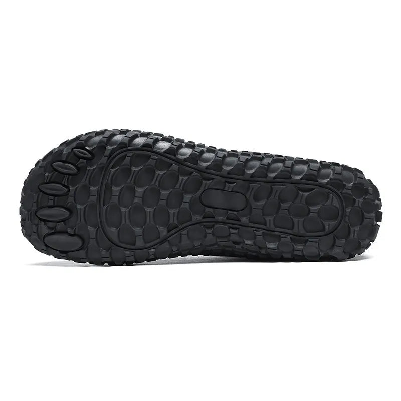 Unisex wide fit, barefoot feel, cushioned comfort trainers with suede upper and everyday walking