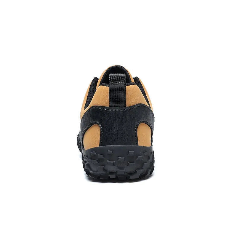 Unisex wide fit, barefoot feel, cushioned comfort trainers with suede upper and everyday walking