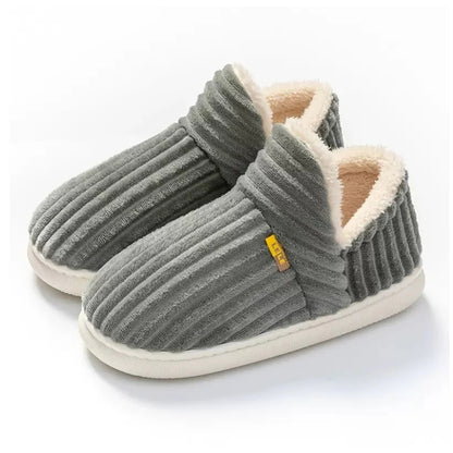 Unisex Corduroy Slippers with Arch Support | Warm Fleece Lined Comfort