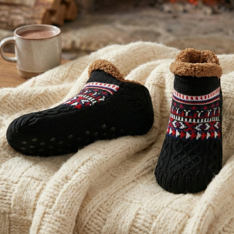 Unisex Ultra Warm Slipper Socks with Grippers – Non-Slip Fleece Lining