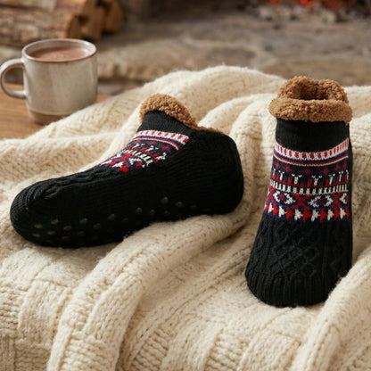 Unisex Ultra Warm Slipper Socks with Grippers – Non-Slip Fleece Lining