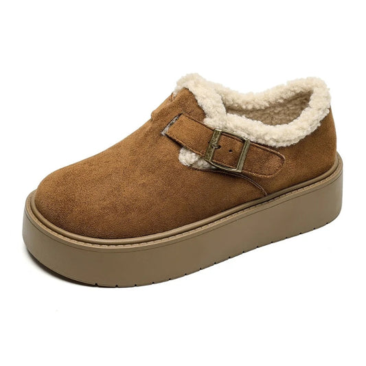 Women's Platform Mary Janes with Arch Support | Suede Fleece-Lined Shoes
